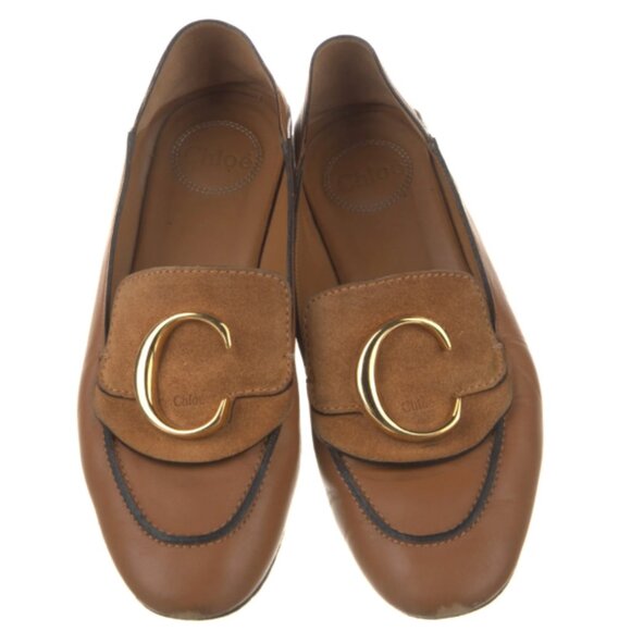 Used Chloe Leather Studded Accents Loafers Women's Size: 7 | IT 37 - Picture 3 of 5